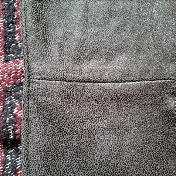 7FAM High Waist Knee Seam Skinny Jeans Faux Leather Crackle 25 - Picture 5 of 6